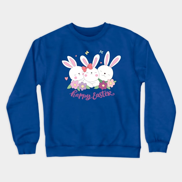 Easter Bunnies Crewneck Sweatshirt by valentinahramov